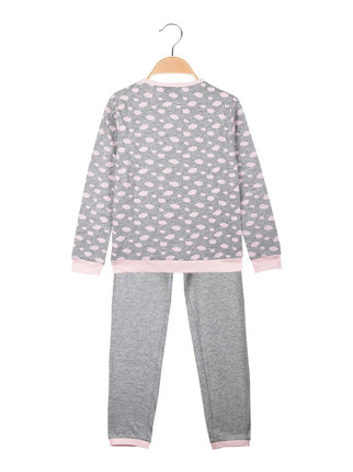 Pyjama long pour fille en coton avec imprimés
