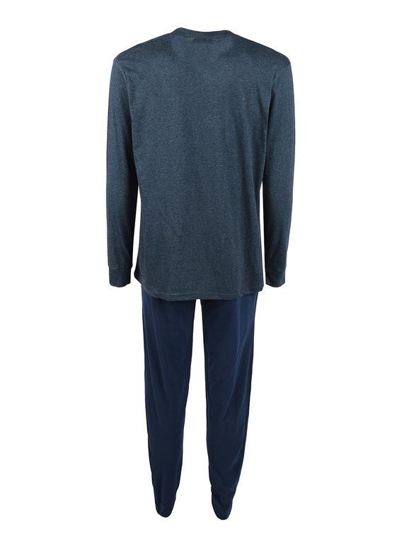Pyjama long pour homme en coton mélangé