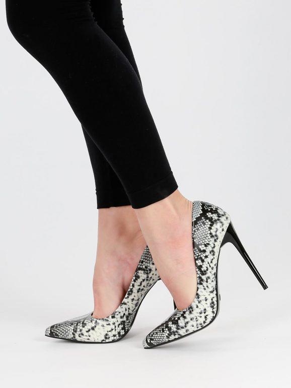 Python decollete with stiletto heel