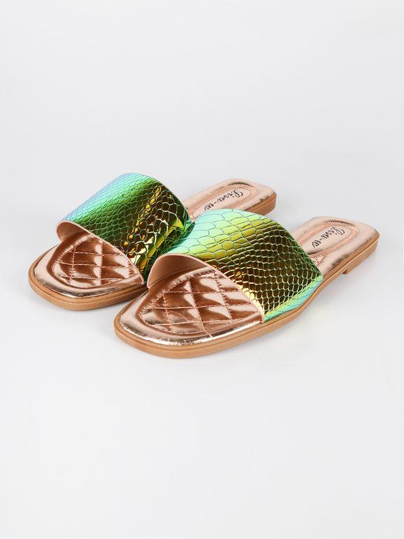 Python-effect low slippers