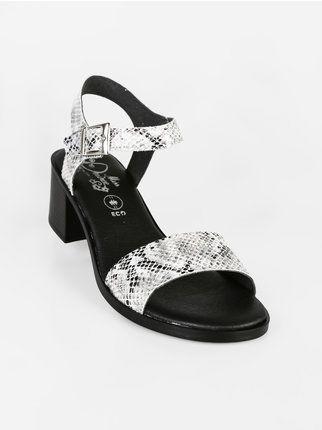 Python heel sandals for women