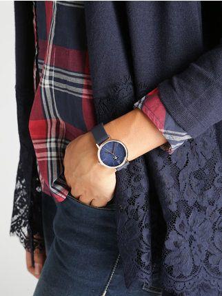 Quartz watch with eco-leather strap