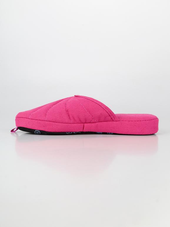 Quilted fuchsia slippers