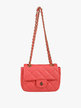 Quilted handbag with chain shoulder strap