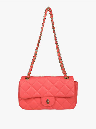 Quilted shoulder bag with chain
