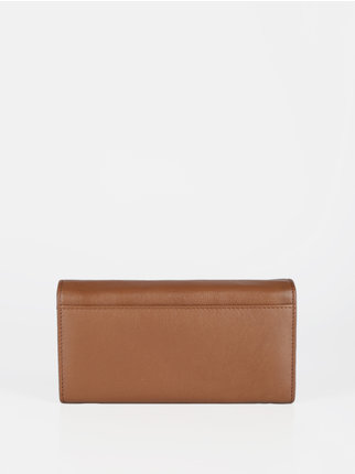 Rectangular leather wallet for women