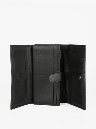 Rectangular leather wallet for women