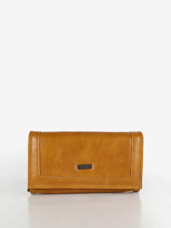 Rectangular women's wallet with button