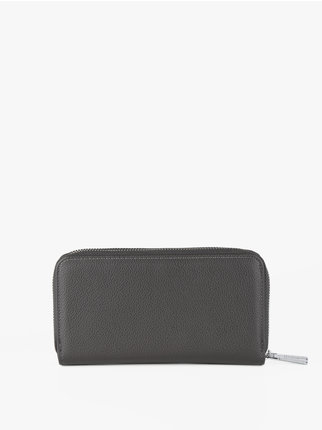 Rectangular women's wallet with double zip