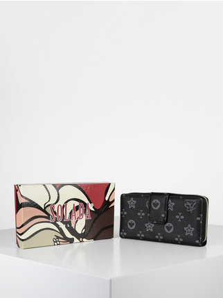 Rectangular women's wallet with prints