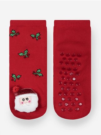 Red Santa Claus non-slip socks