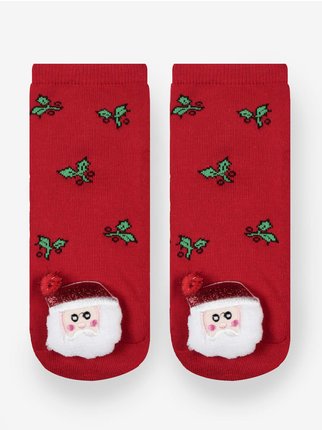 Red Santa Claus non-slip socks