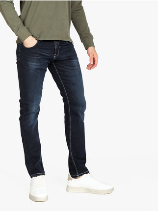 Regular fit dark jeans for men