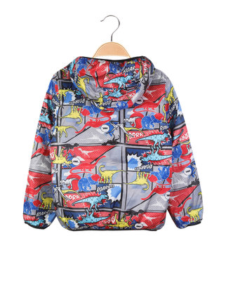 Reversible boy's jacket with prints