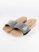 Rhinestone slippers with wedge