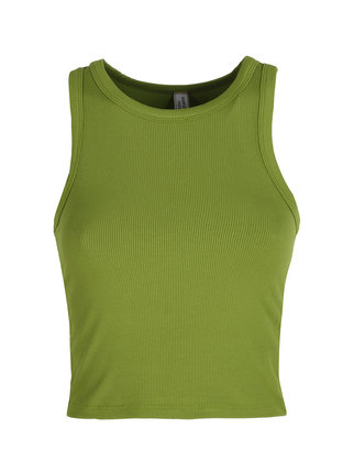 Ribbed cropped women's top