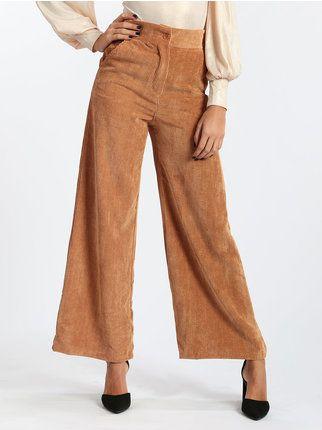 Ribbed palazzo trousers