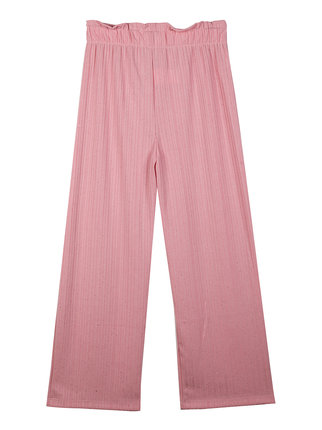 Ribbed trousers for girls with glitter