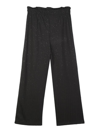 Ribbed trousers for girls with glitter