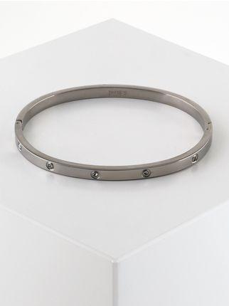 Rigid bracelet with rhinestones