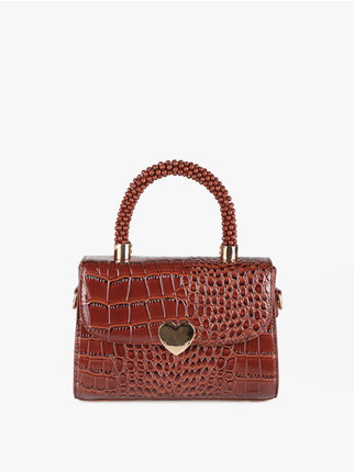 Rigid women's patent leather handbag