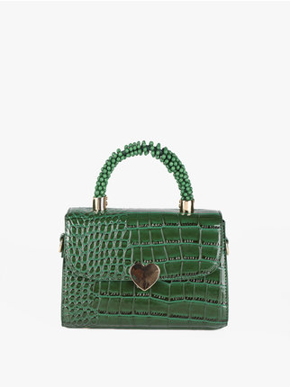 Rigid women's patent leather handbag