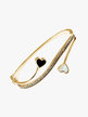 Rigid women's steel bracelet with hearts and rhinestones