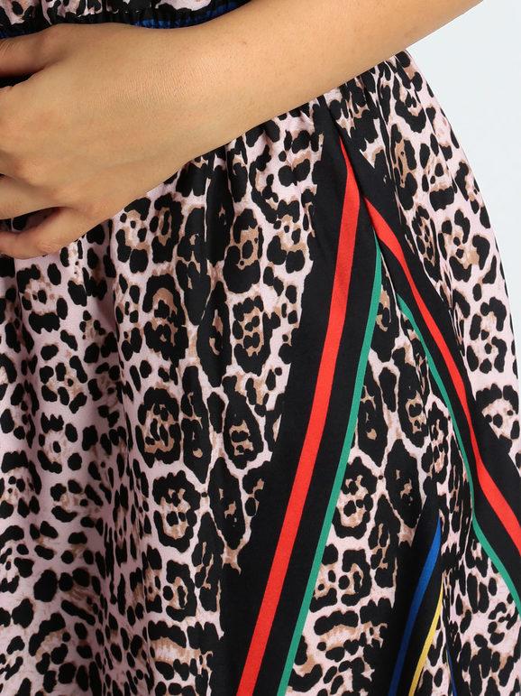 Robe chemise longue à imprimé léopard