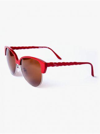 Rote Clubmaster-Sonnenbrille