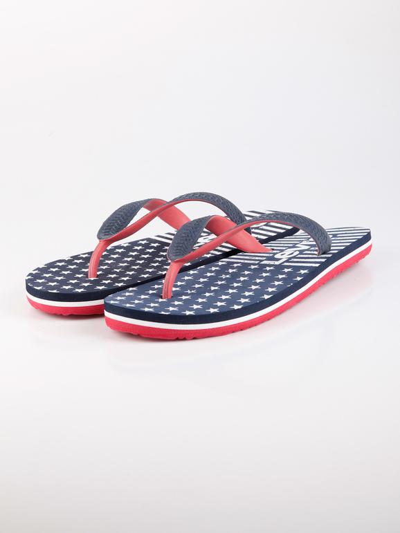 Rubber flip flops with print  blue