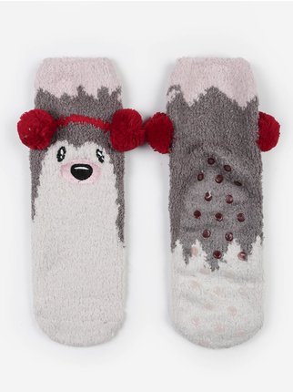 Rutschfeste Socken aus Tierchenille