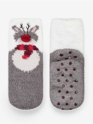 Rutschfeste Socken aus Tierchenille
