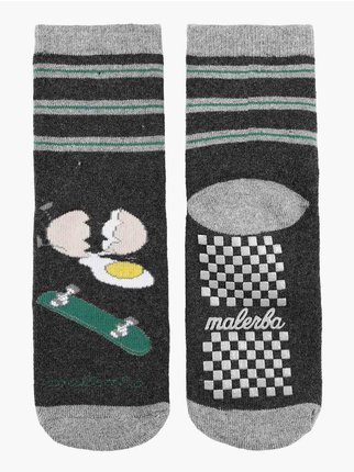 Rutschfeste Socken für Kinder in warmem Ton