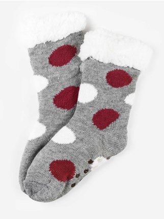 Rutschfeste Socken für Kinder mit Fell