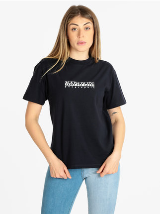 S BOX W SS Damen-Kurzarm-T-Shirt mit Schriftzug