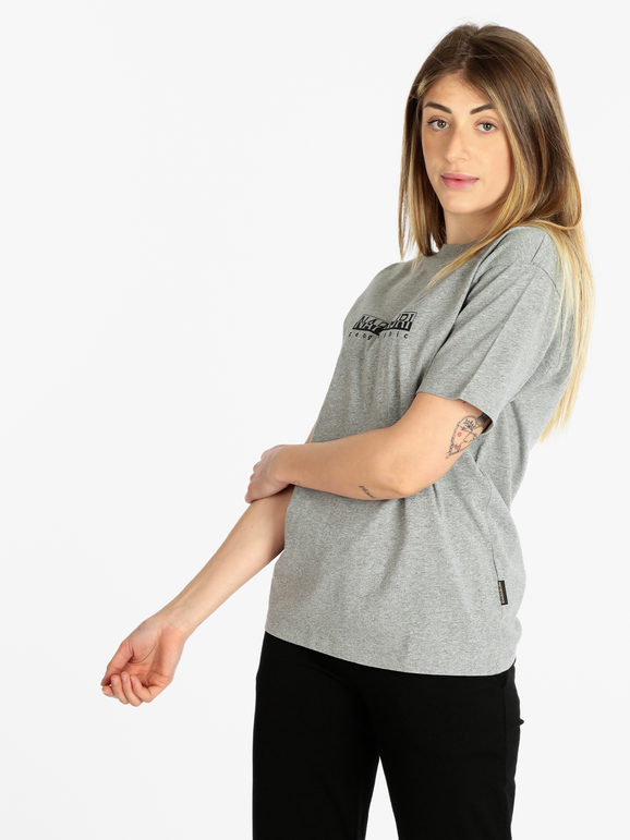 S BOX W SS T-shirt donna manica corta con scritta