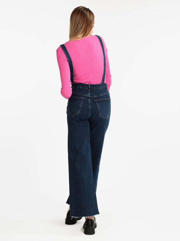 Salopette donna in jeans a zampa