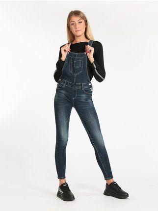 Salopette donna in jeans lunga