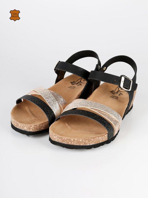 Sandales compensées en cuir pour femmes