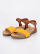 Sandales en cuir basses  jaune / marron