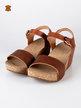 Sandales en cuir pour femmes avec talon compensé et plateforme