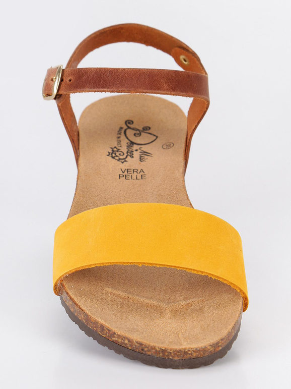 Sandali bassi in pelle  giallo/marrone