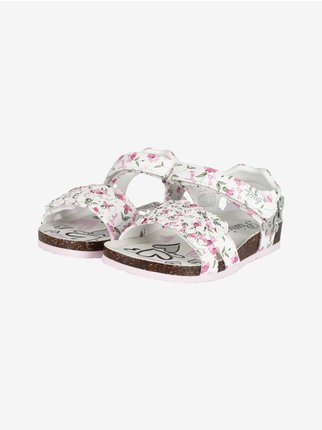 Sandals for girls with flowers