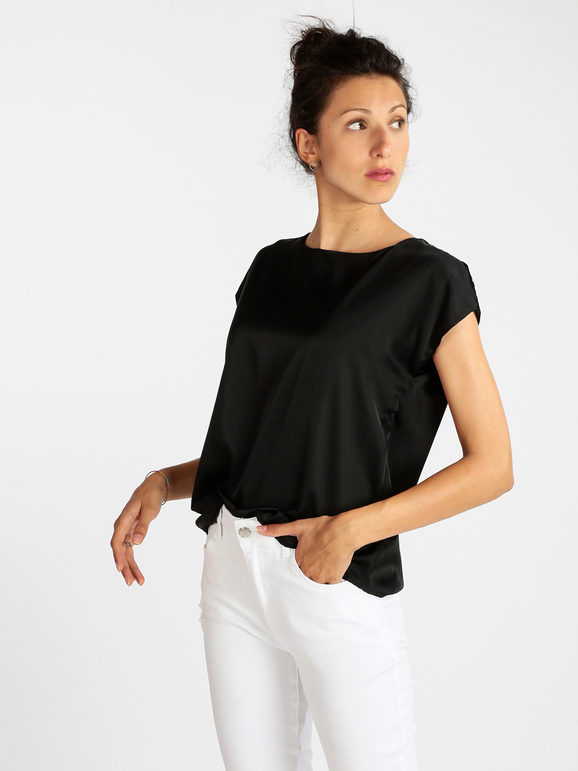 Satin effect women's blouse
