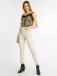 Satin-effect women's top with animal print
