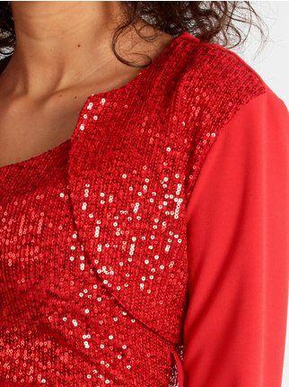 Satin shrug with sequins