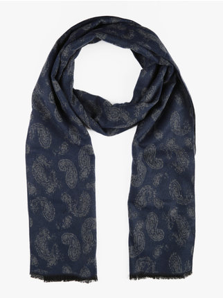 Scarf for men in viscose with prints