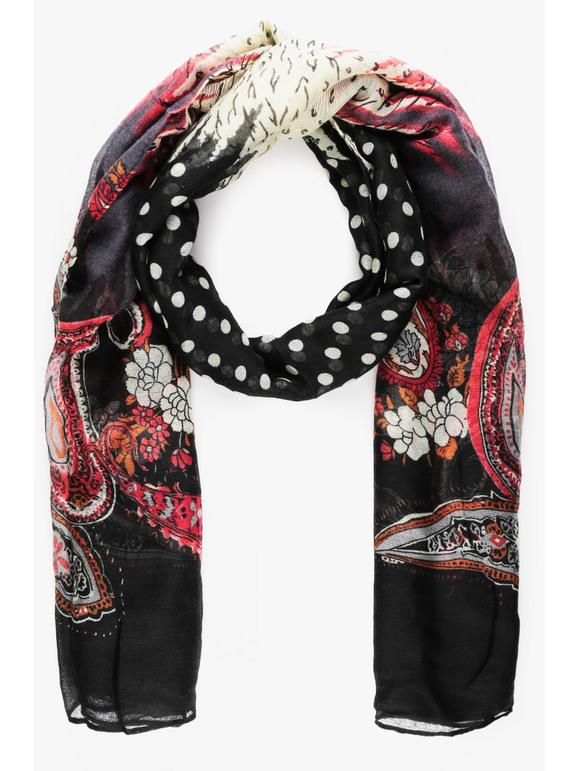 Scarf with women's drawing print