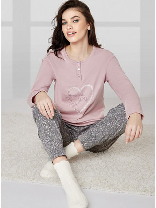 Serafino Damen-Pyjama aus warmer Baumwolle