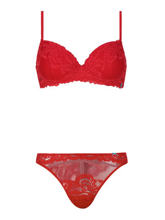Serie 5000 2027  ensemble lingerie femme rouge balconetto + brésilien